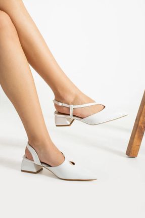 کفش پاشنه بلند کلاسیک سفید زنانه چرم لاکی پاشنه نازک پاشنه متوسط ( 5 - 9 cm ) کد 832739038