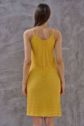 لباس زرد زنانه بافت بافتنی رگولار بیسیک کد 826012206