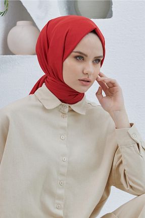 شال قرمز زنانه پنبه ای Loryan - کد 796147522