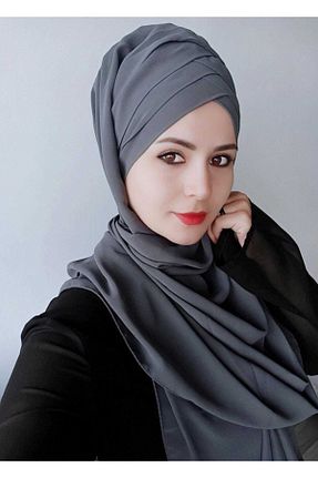 شال طوسی زنانه شیفون کد 137207612