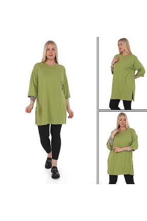 تیشرت سبز زنانه سایز بزرگ Rümeysa - کد 832759661