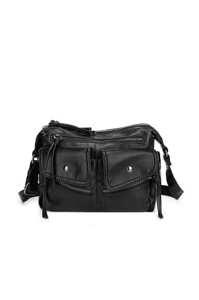 کیف پستچی مشکی زنانه چرم مصنوعی BARCELONA 21K - کد 832781040