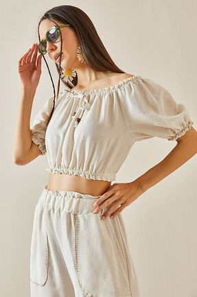 بلوز نباتی زنانه ساده XHAN - کد 832804103