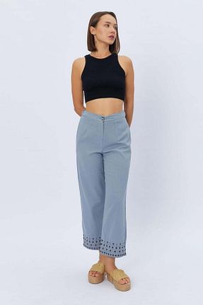 شلوار طوسی زنانه کتان MDZ COLLECTION - کد 828364605