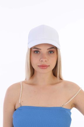 کلاه سفید زنانه پنبه (نخی) کد 163938617