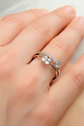 انگشتر جواهر زنانه روکش نقره کد 818174598