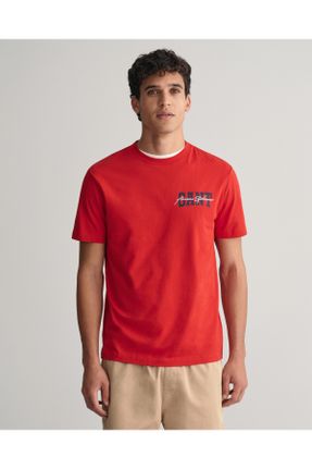 تی شرت قرمز مردانه یقه گرد رگولار کد 809748098