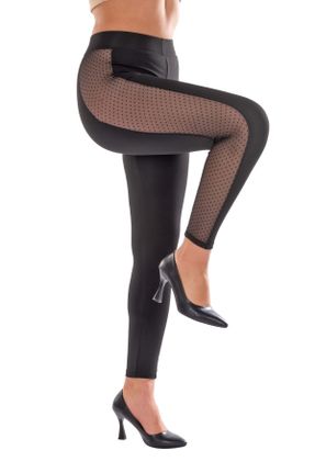 ساق شلواری مشکی زنانه پارچه پلی استر فاق بلند کد 752973309