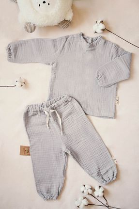 ست بالاتنه و پائین تنه طوسی بچه گانه بافتنی PAHTA - کد 823150845