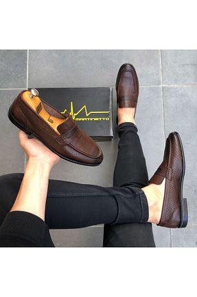 کفش کلاسیک قهوه ای مردانه چرم خالص Martinetto - کد 832657914