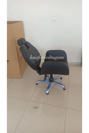 پوف و نیمکت مشکی چرم مصنوعی kuaforkoltugum - کد 318276347