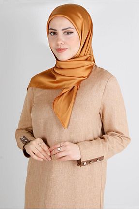 روسری قهوه ای پلی استر Alvina - کد 801206028