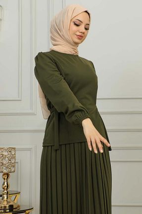 کت و شلوار خاکی زنانه بافت Genel Markalar - کد 831932080