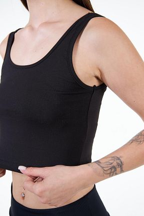تیشرت مشکی زنانه کراپ Chandraswear - کد 708282841