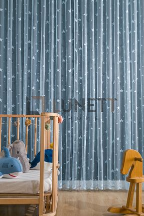 پرده توری آبی ریل دار LUNETT HOME - کد 823561544