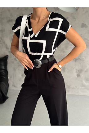 بلوز مشکی زنانه رگولار ladyzey - کد 832805742