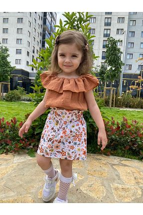 بلوز قهوه ای بچه گانه ساده BEBEĞİME ÇORAP - کد 832925753