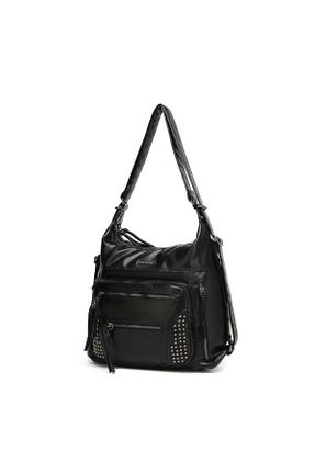 کیف دوشی مشکی زنانه چرم مصنوعی BARCELONA 21K - کد 832799176