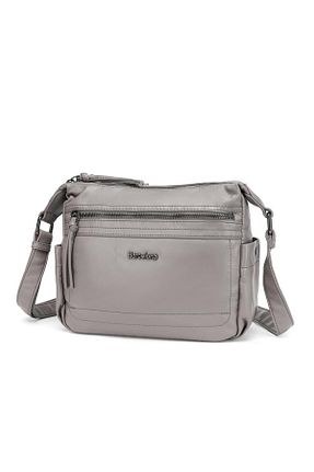 کیف پستچی طوسی زنانه چرم مصنوعی BARCELONA 21K - کد 832784792