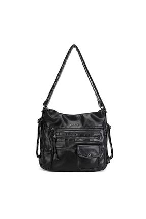 کیف دوشی مشکی زنانه چرم مصنوعی BARCELONA 21K - کد 832795959
