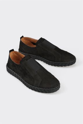 کفش کژوال مشکی مردانه چرم طبیعی پاشنه کوتاه ( 4 - 1 cm ) پاشنه ساده کد 832888280