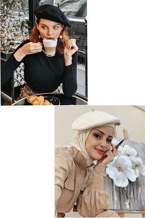 کلاه مشکی زنانه نمد Ritagarcia - کد 349331788