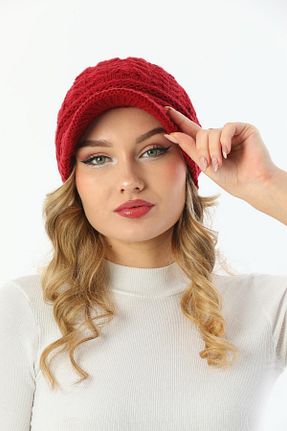 کلاه پشمی زرشکی زنانه اکریلیک Ritagarcia - کد 641426229