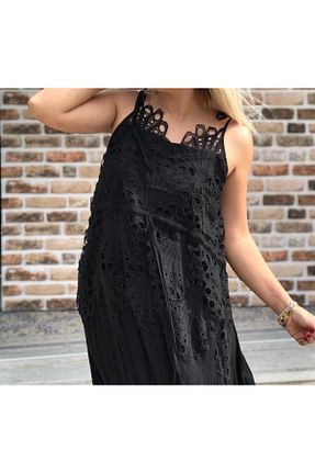 لباس سایز بزرگ مشکی زنانه سایز بزرگ Sosyete Kaplumbağa - کد 303485660