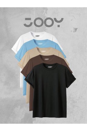 تی شرت مردانه یقه گرد اورسایز پنبه - پلی استر 5