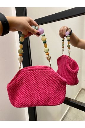 کیف پورتفوی و کلاچ صورتی زنانه پارچه ای Rabika - کد 359442568