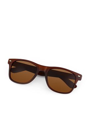 عینک آفتابی قهوه ای مردانه UV400 فلزی هندسی کد 5821294