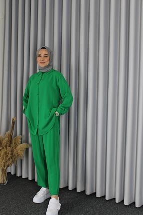 ست بالاتنه و پائین تنه حجاب سبز زنانه رگولار Beray - کد 833068651