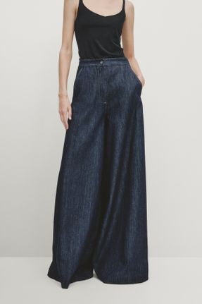 شلوار جین آبی زنانه پنبه (نخی) استاندارد کد 833067444