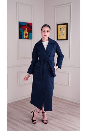 ترنچکت سرمه ای زنانه پنبه ای Kent - کد 833072422