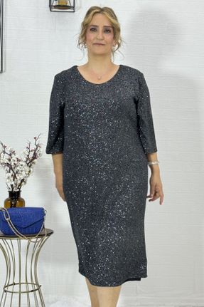 لباس طوسی زنانه تریکتون سایز بزرگ پارچه کد 786065752