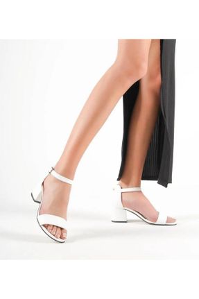 کفش مجلسی سفید زنانه چرم مصنوعی پاشنه متوسط ( 5 - 9 cm ) پاشنه ضخیم کد 832663630
