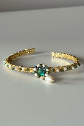 دستبند جواهر طلائی زنانه روکش طلا کد 832035028