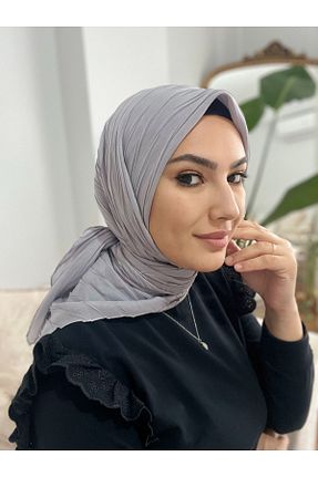 روسری طوسی 100 x 100 LOSYANA - کد 816908755