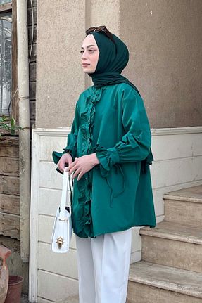 تونیک حجاب سبز زنانه ویسکون lamelif - کد 832721289