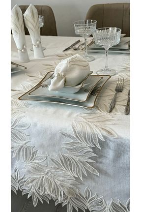 رومیزی سفید کتان Konyaaltı Çeyizevi - کد 832170818