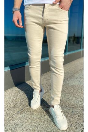 شلوار جین بژ مردانه پاچه کوتاه اسلیم کد 672359477