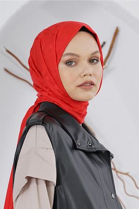 شال قرمز زنانه پنبه ای Loryan - کد 798189631