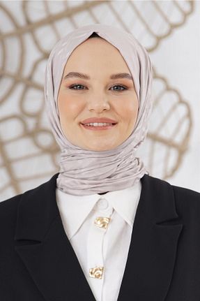 شال بژ زنانه پنبه ای Loryan - کد 797910607