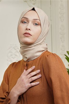 شال بژ زنانه پنبه ای Loryan - کد 796362865