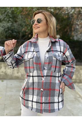 پیراهن طوسی زنانه اورسایز MAABMODA - کد 777318260