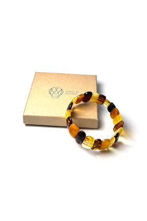 دستبند جواهر رنگی زنانه سنگ طبیعی Amber by Mazukna - کد 653618036