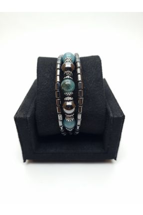 دستبند جواهر آبی زنانه سنگی کد 832813882