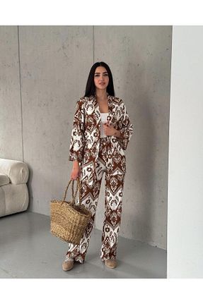 کیمونو و کافتان قهوه ای زنانه بافتنی bm bessomoda fashion boutique - کد 832815961