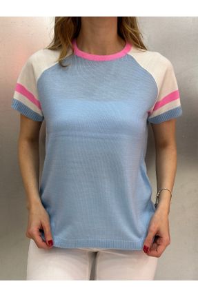تی شرت متالیک زنانه رگولار یقه گرد کد 832787827