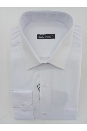 پیراهن سفید مردانه راحت یقه پیراهنی بافت کد 832872489